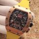 2017 Fake Richard Mille RM011 Chronograph Watch Rose Gold Case Yellow rubber  (3)_th.jpg